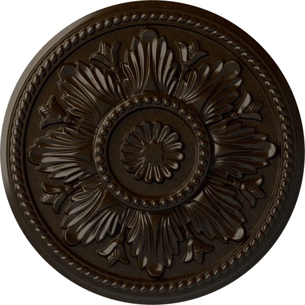 Ekena Millwork Edinburgh Ceiling Medallion (Fits Canopies up to 5 1/4"), Hand-Painted Bronze, 18"OD x 1 3/4"P CM18EDBZS - main